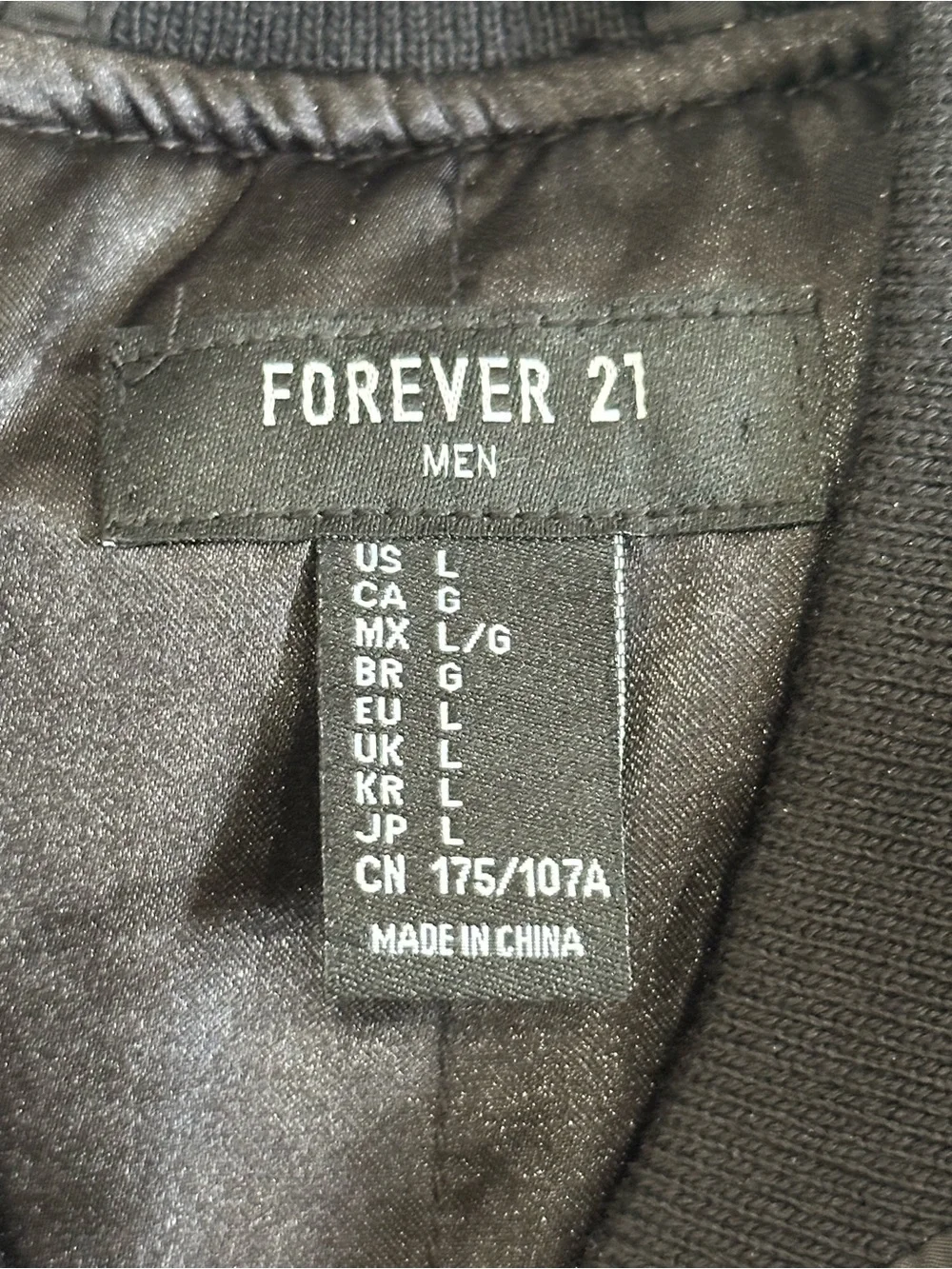 Forever 21 Black Bomber Jacket with NASA & Flag Patches